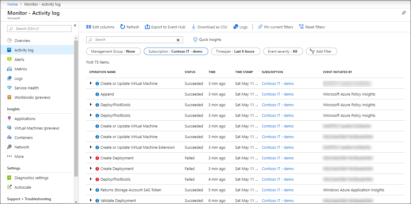 5 Azure Activity Log