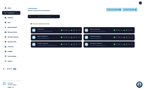 Customer List Dark